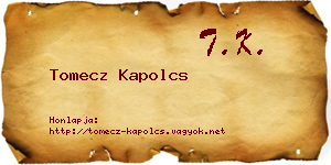 Tomecz Kapolcs névjegykártya